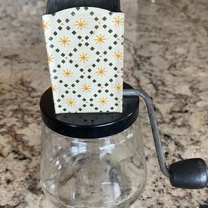 Glass Manual nut Grinder with Black Lid